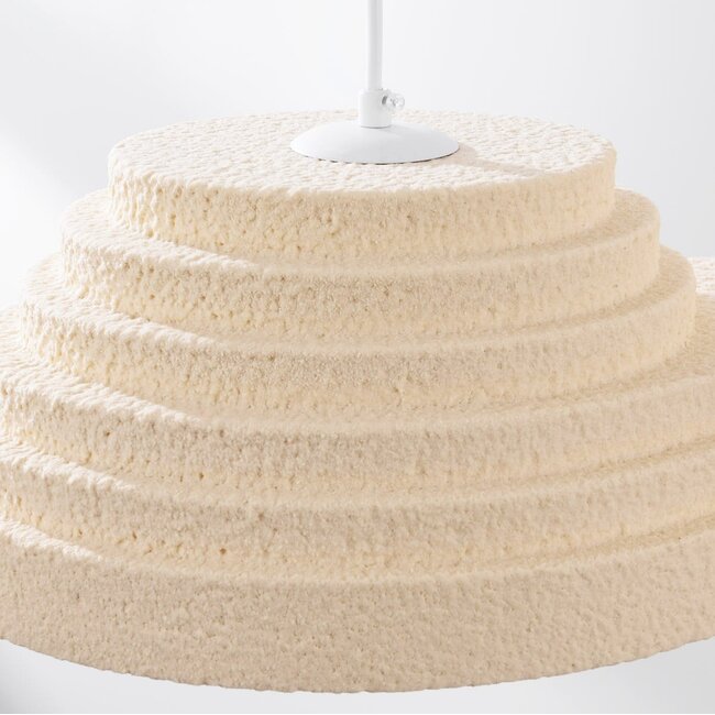 Jumo 2-light pendant light - sandy beige stone effect