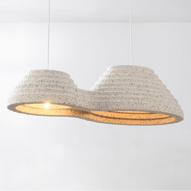 Wabi-Sabi Jumo pendant light with 2 light points 80 x 20 cm - terrazzo beige