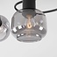 5-light ceiling light Globe - smoked glass