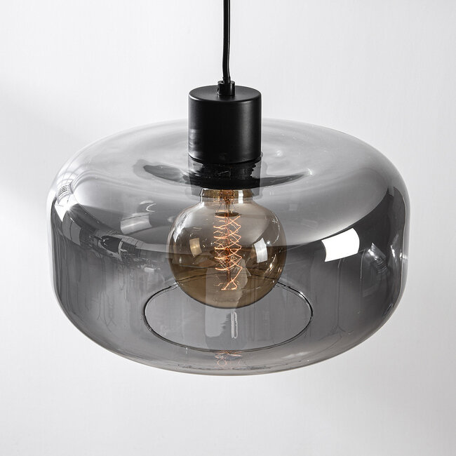pendant light Shade - black with smoked glass