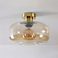 Ceiling lights Dome gold with amber glass