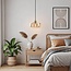 pendant light Shade - gold with amber glass