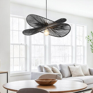 Modern boho-chic pendant lamp Janah - Black