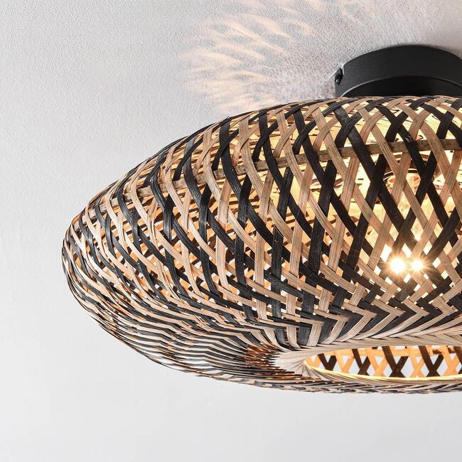 Boho chic ceiling light Marui in handwoven bamboo