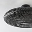 Boho-chic ceiling lamp Yuan in hand-woven bamboo, black