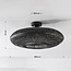 Boho-chic ceiling lamp Yuan in hand-woven bamboo, black