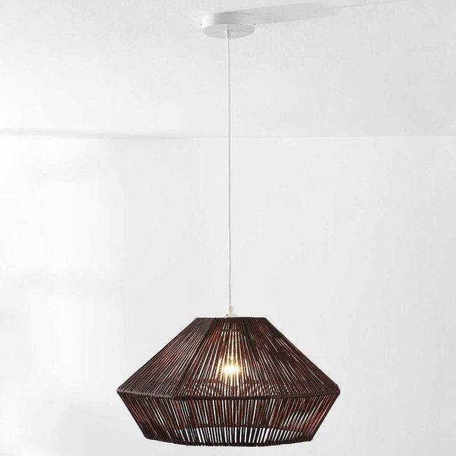 pendant light Mizu in terylene - dark brown