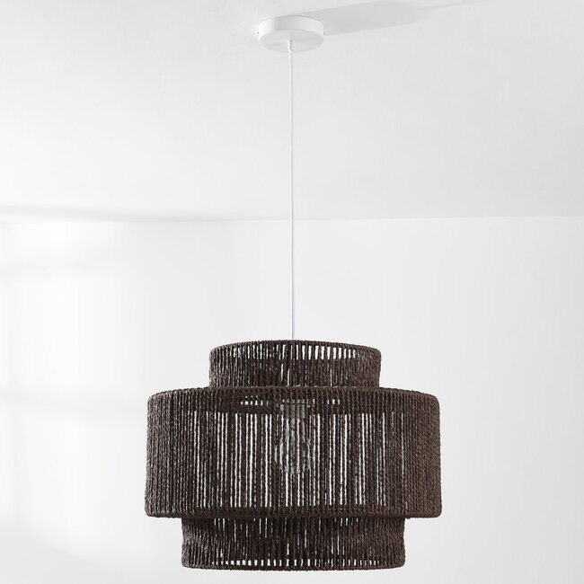 Japandi Sumi pendant light in dark brown