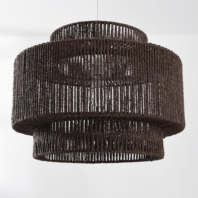 Japandi Sumi pendant light in dark brown