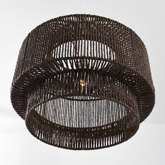 Japandi Sumi pendant light in dark brown