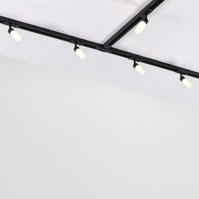 1-phase track system set of 3 metres with Vexa spotlights, black
