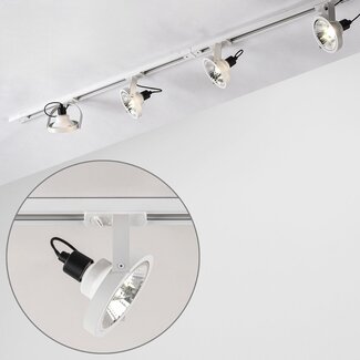 1-phase track system set of 1.5 metres with Beam spotlights, white