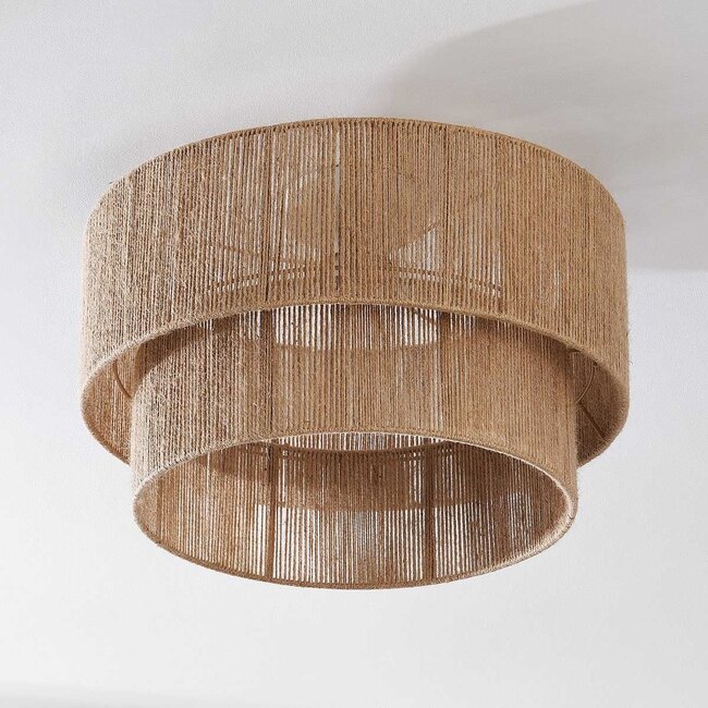 Fika Ceiling Light with Braided Hemp Shade