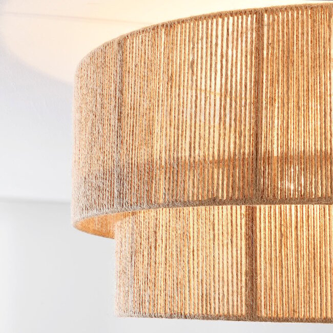 Fika ceiling lamp with woven hemp shade