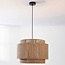 Natural Toki pendant lamp made from braided hemp rope