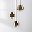 3-light pendant light Fynna - black with amber glass
