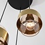 3-light pendant light Fynna - black with amber glass