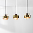 3-light pendant light Faey - black with amber glass