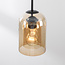 Tovano 3-light pendant lamp in Amber glass