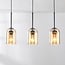 Designer pendant light Tovano 3-light with amber glass