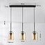 Designer pendant light Tovano 3-light with amber glass