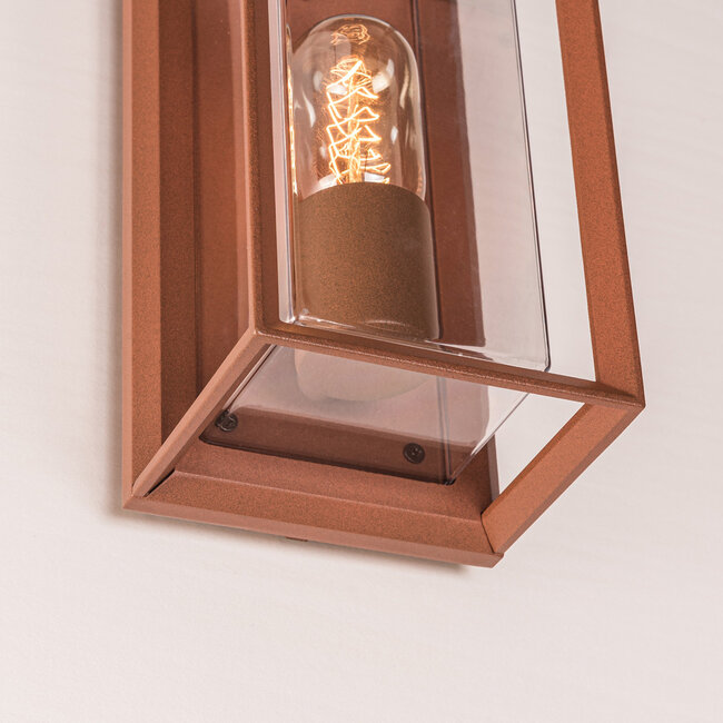 Adare outdoor wall lamp - rust brown