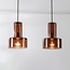 Pendant light Talph with brown glass, 2-light