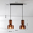 2-light pendant light Talph - brown glass