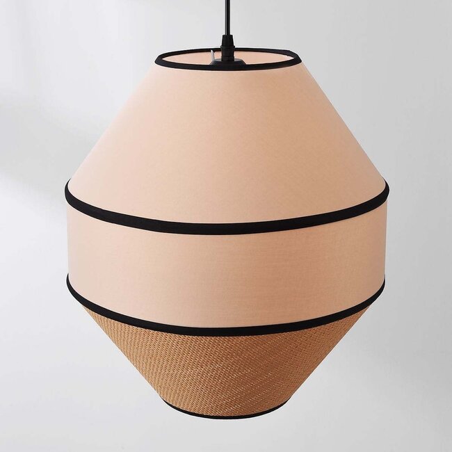 Japandi Seil pendant lamp with natural textile shade and braided cord