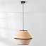 Japandi Corda pendant lamp with natural fabric shade and braided rope