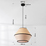 Japandi Corda pendant lamp with natural fabric shade and braided rope