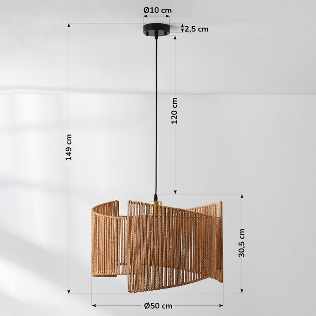 Halat pendant lamp made of braided rope