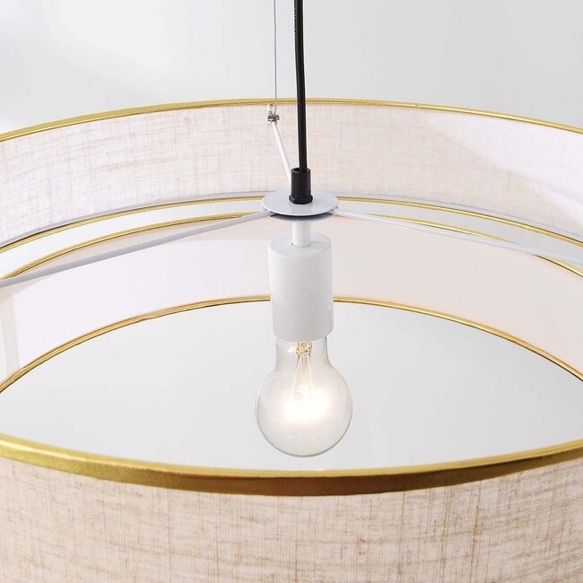 pendant light Koysi in fabric - gold