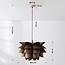 Modern Mucai pendant lamp with dark wood finish