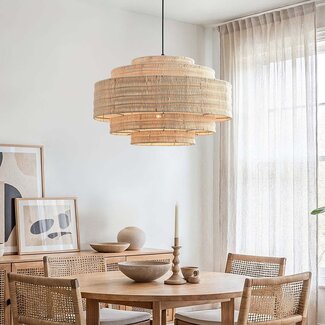 Natural rattan rope pendant lamp