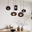 5-light Japandi pendant lamp Karima - Black