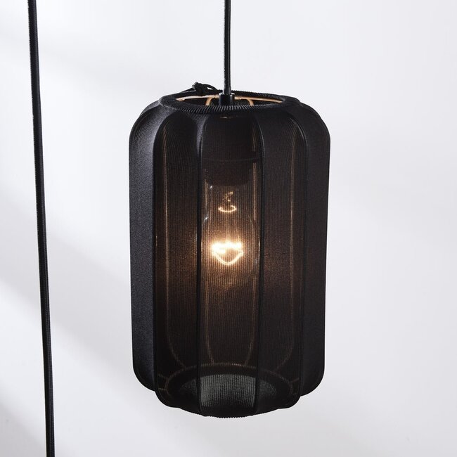 5-light pendant light Karima - black