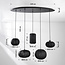 5-light Japandi pendant lamp Karima - Black