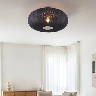 Japandi ceiling lights Celara with fabric shade Ø70 cm
