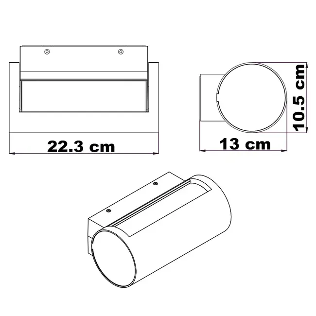 Dark grey bathroom lamp - Willus