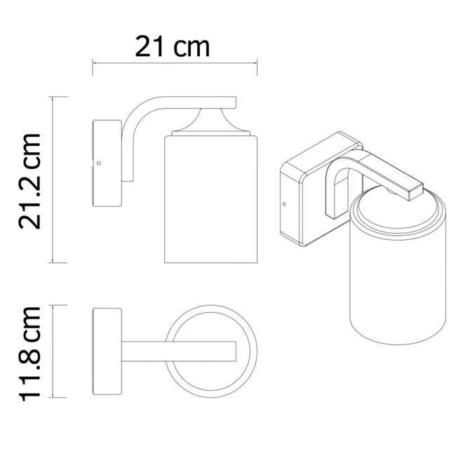 Modern wall lamp for bathroom with opal white shade, 1-light - Elmi