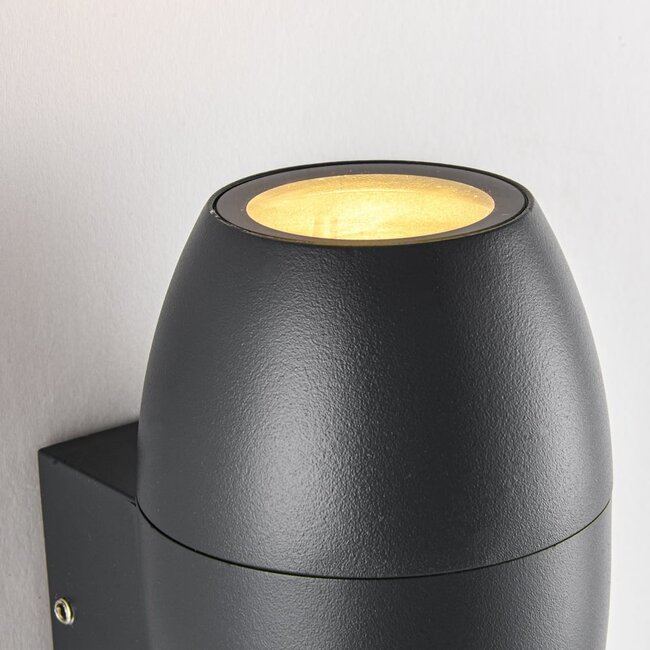 Oval bathroom wall lamp 1-light in black