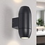Oval Black Bathroom wall light, 2-light