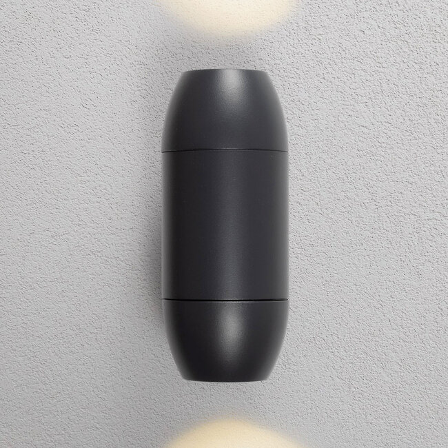 Oval Black Bathroom wall light, 2-light