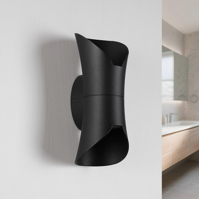 2-light designer bathroom wall light Olympus - black