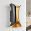 2-light designer bathroom wall lamp Else in black and gold