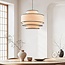 pendant light Zenza with linen shade - beige and black
