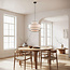 Pendant light Zenza with 3-layer natural fabric shade