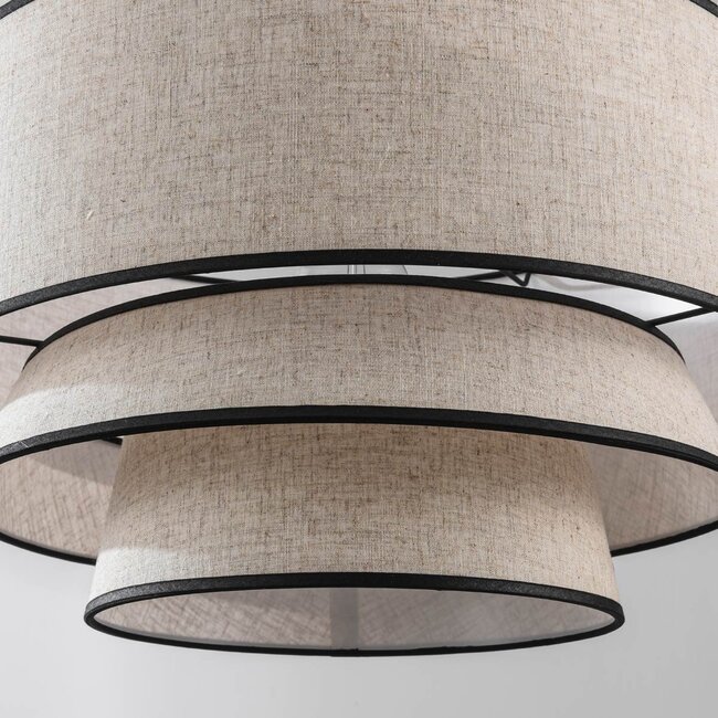 Pendant light Zenza with 3-layer natural fabric shade
