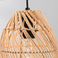 3-light pendant light Ayla in rattan - black and natural